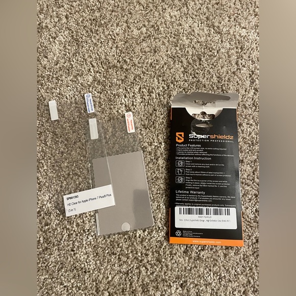 HD Clear for Apple iPhone 8 Plus iPhone 7 Plus Supershieldz Screen Protector set - Picture 4 of 4